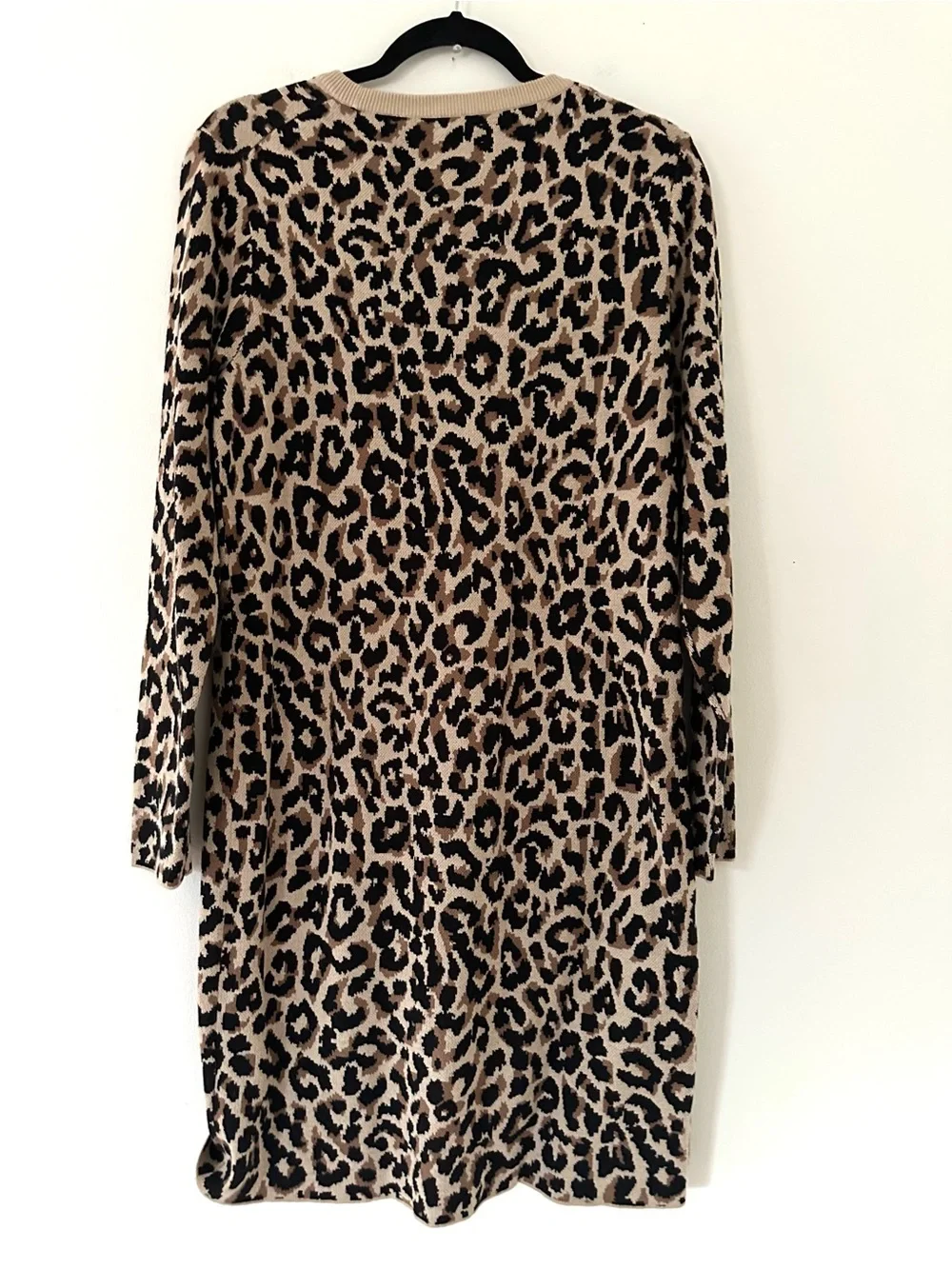 J. Crew Leopard-Print Knit Dress in Tan and Black NWT size M